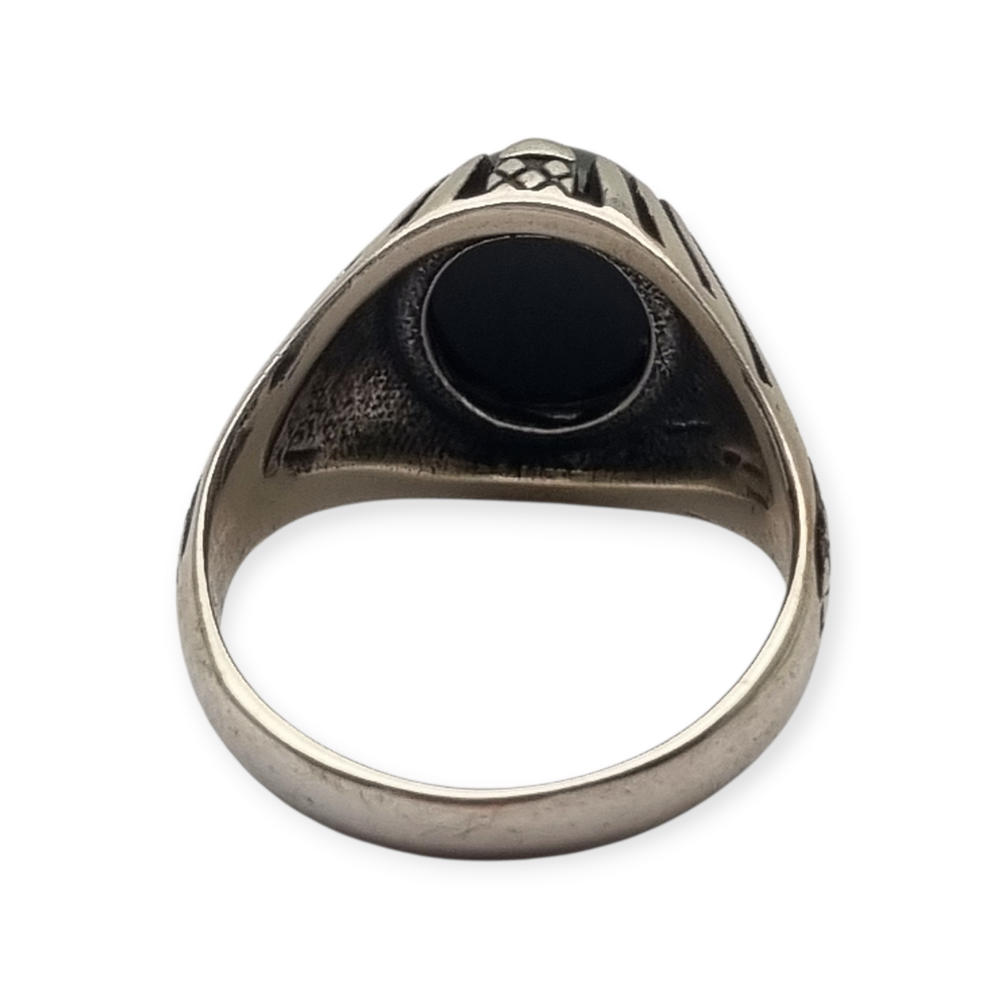 Vintage 925 silver ring with black onyx from the 80s