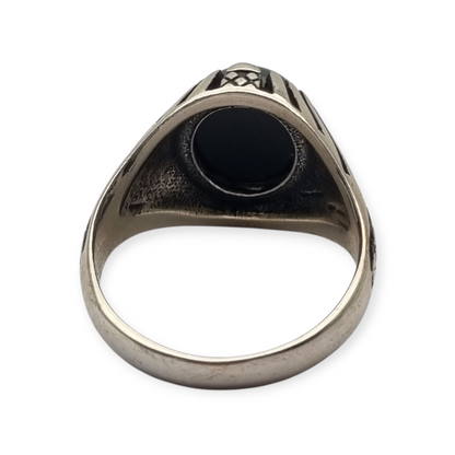 Vintage 925 silver ring with black onyx from the 80s