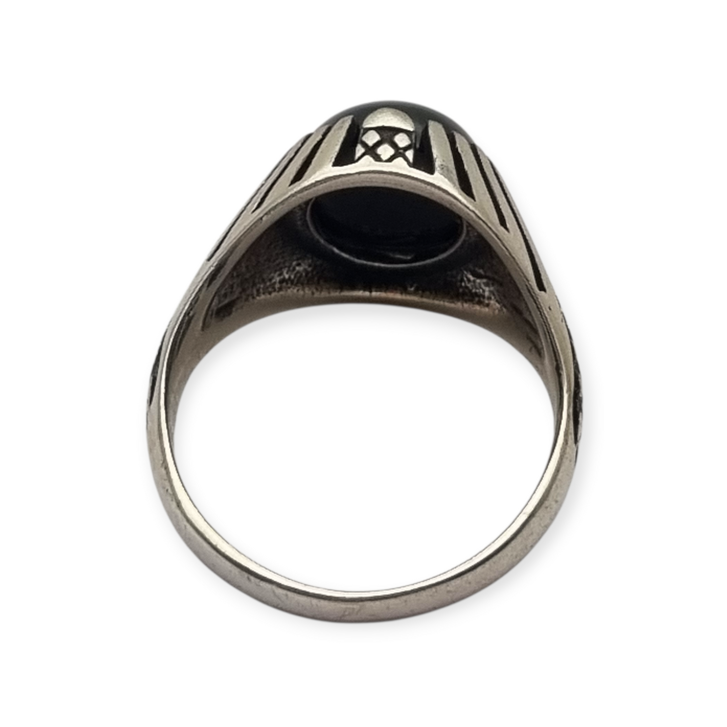 Vintage 925 silver ring with black onyx from the 80s
