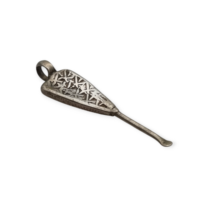 Colgante cuchara étnico de plata Etiopía hecho a mano uso tradicional
