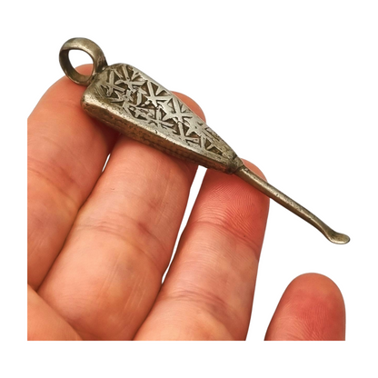 Colgante cuchara étnico de plata Etiopía hecho a mano uso tradicional