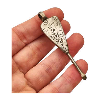 Colgante cuchara étnico de plata Etiopía hecho a mano uso tradicional