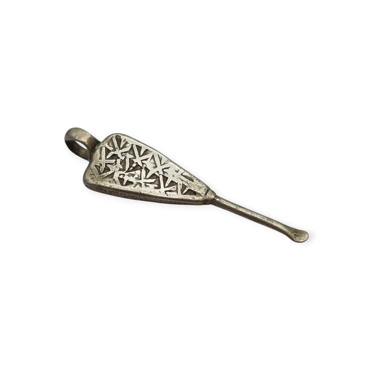 Colgante cuchara étnico de plata Etiopía hecho a mano uso tradicional