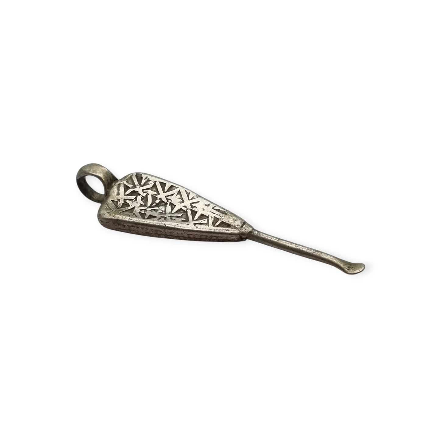 Colgante cuchara étnico de plata Etiopía hecho a mano uso tradicional