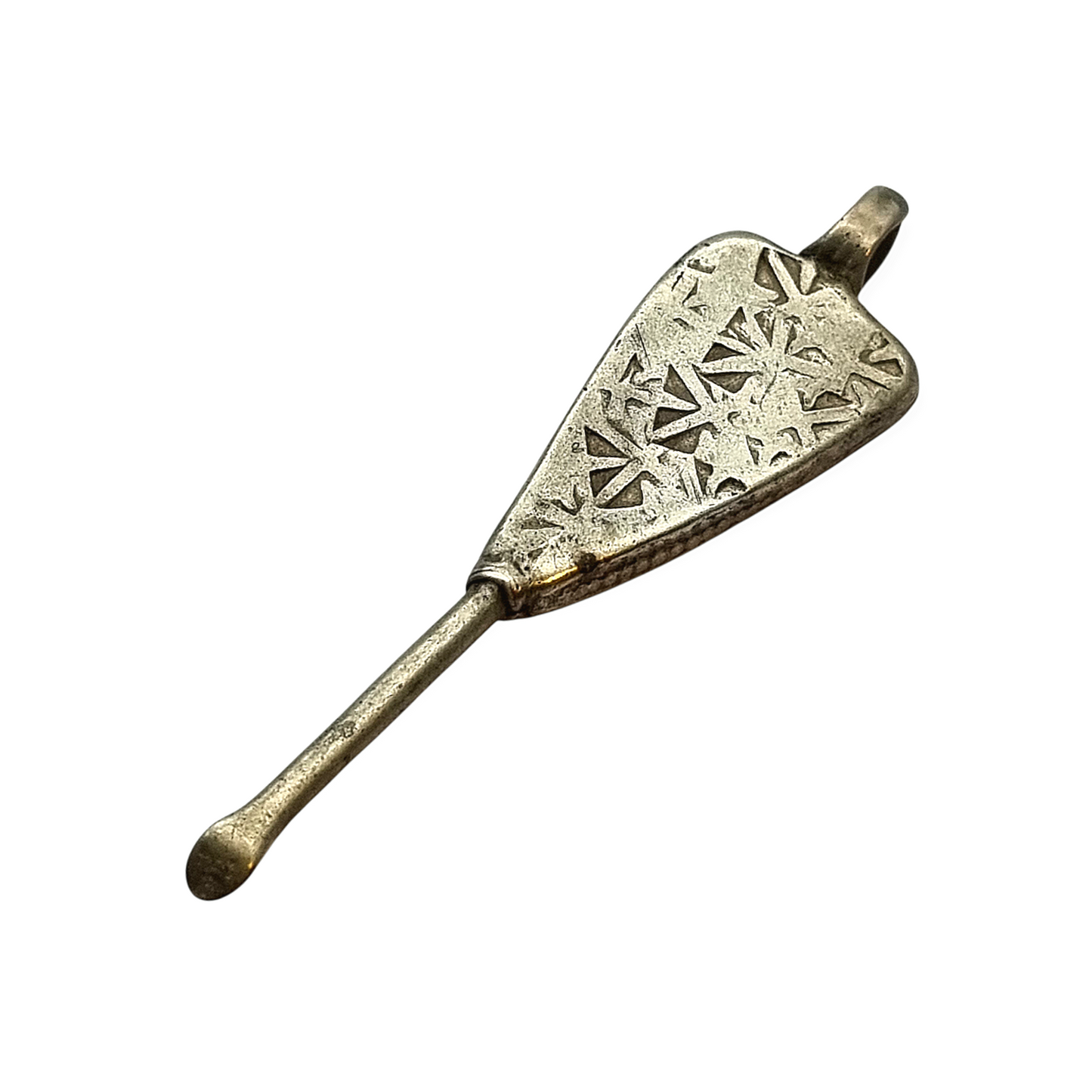 Colgante cuchara étnico de plata Etiopía hecho a mano uso tradicional