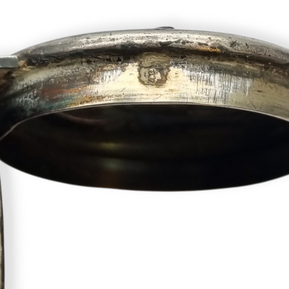 Art Nouveau silver chatelaine box with floral relief, signed JB, France, circa 1920.