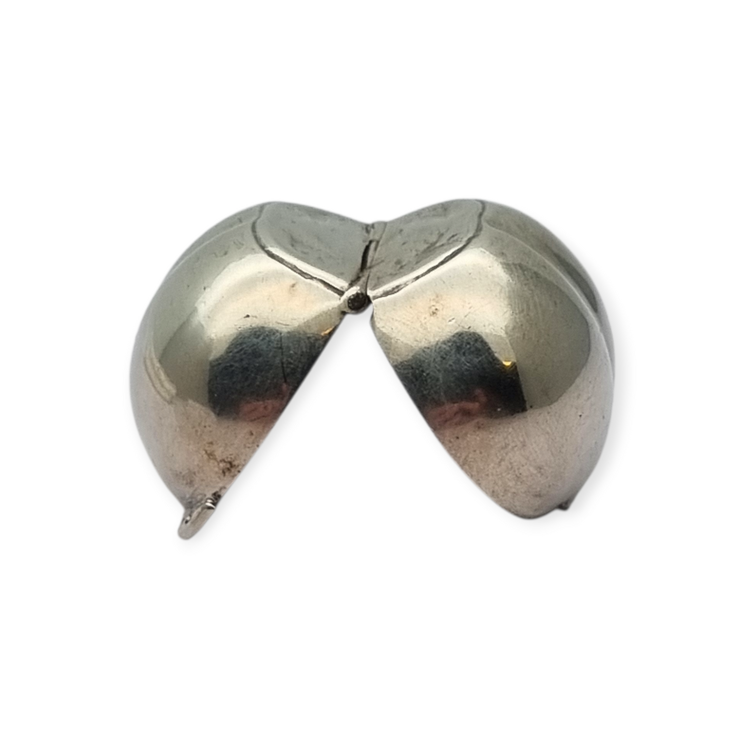 Miniature silver box in the shape of a naturalistic hazelnut, circa 1980