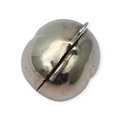 Miniature silver box in the shape of a naturalistic hazelnut, circa 1980