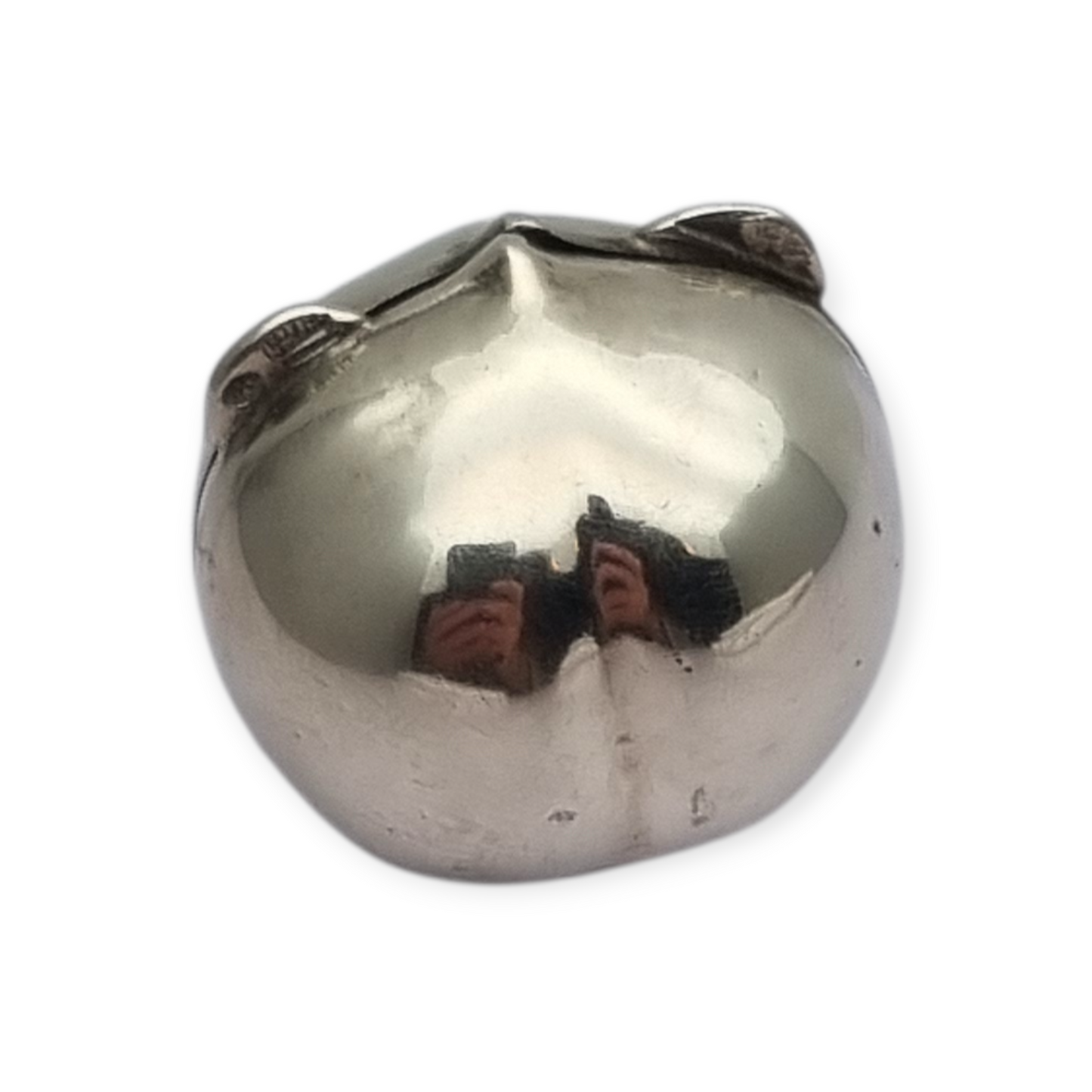 Miniature silver box in the shape of a naturalistic hazelnut, circa 1980