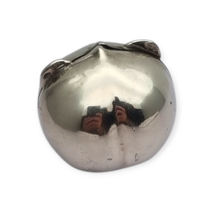 Miniature silver box in the shape of a naturalistic hazelnut, circa 1980