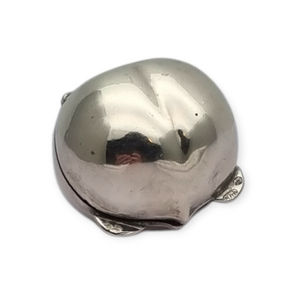 Miniature silver box in the shape of a naturalistic hazelnut, circa 1980