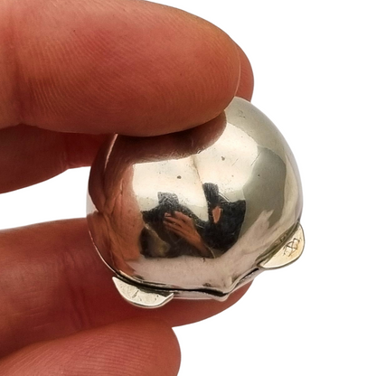 Miniature silver box in the shape of a naturalistic hazelnut, circa 1980