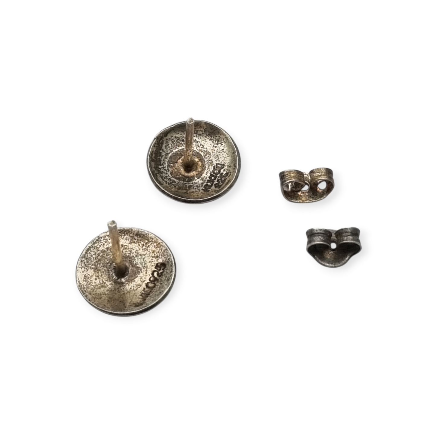 925 Silver Aztec Calendar Sun Earrings from Mexico, circa 1980