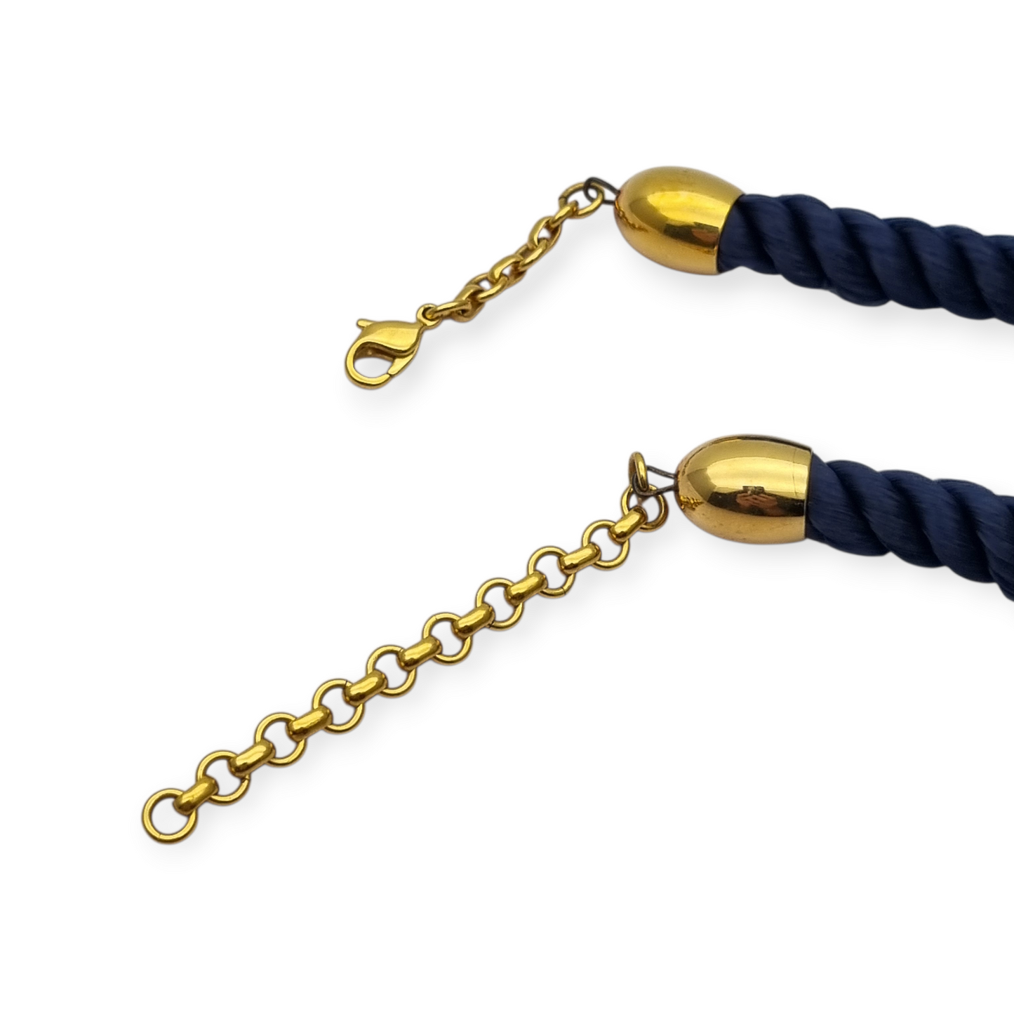 Collar con colgante de iris de Michaela Frey Wien esmaltado con cordón azul, circa 1980