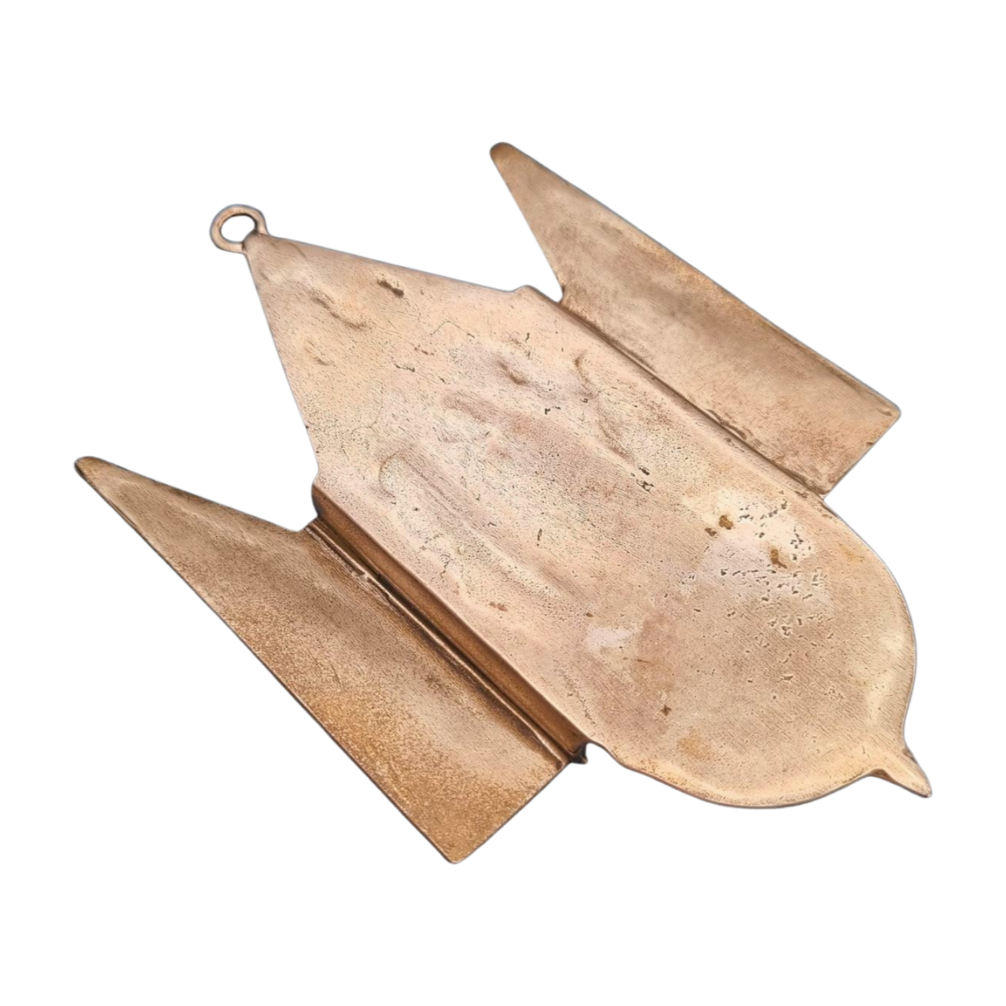 Benditera antigua de plata 800, tríptico religioso, Europa, circa 1950.