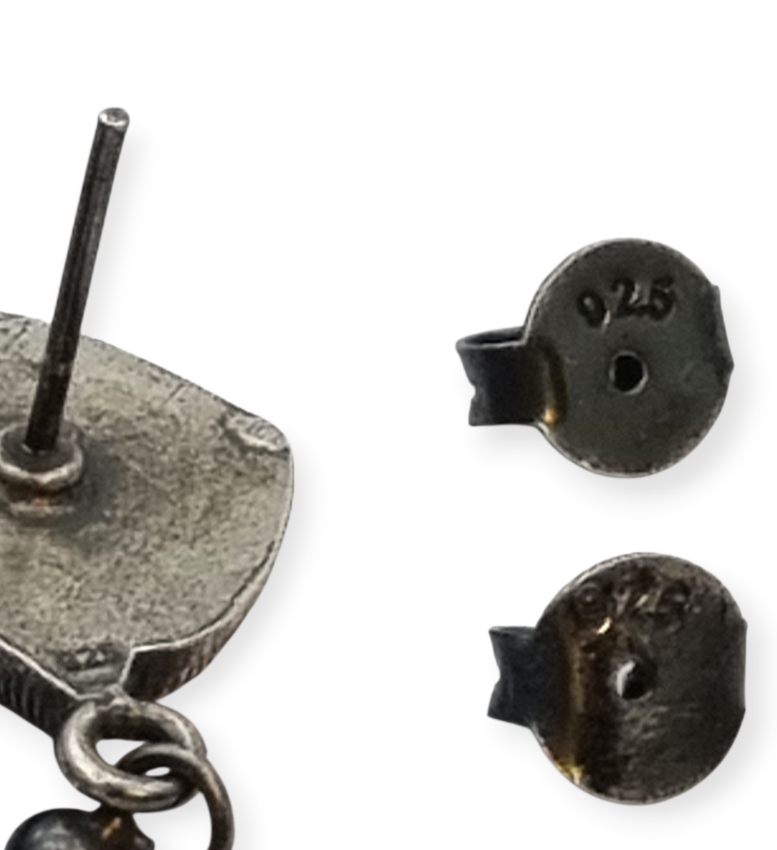 925 silver ethnic bohemian-style earrings with labradorite, circa 1980-90