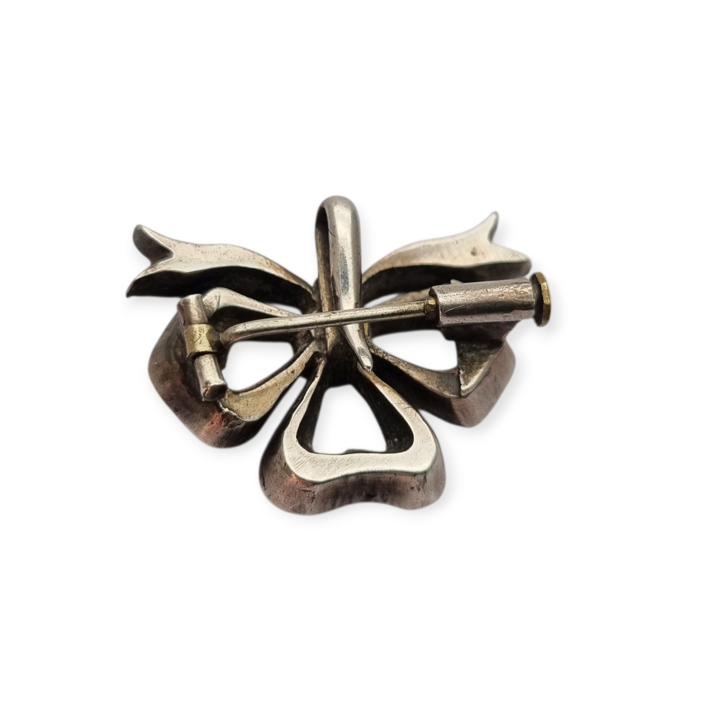 Colgante lazo Art Déco en plata, broche antiguo, Europa Circa 1930-40