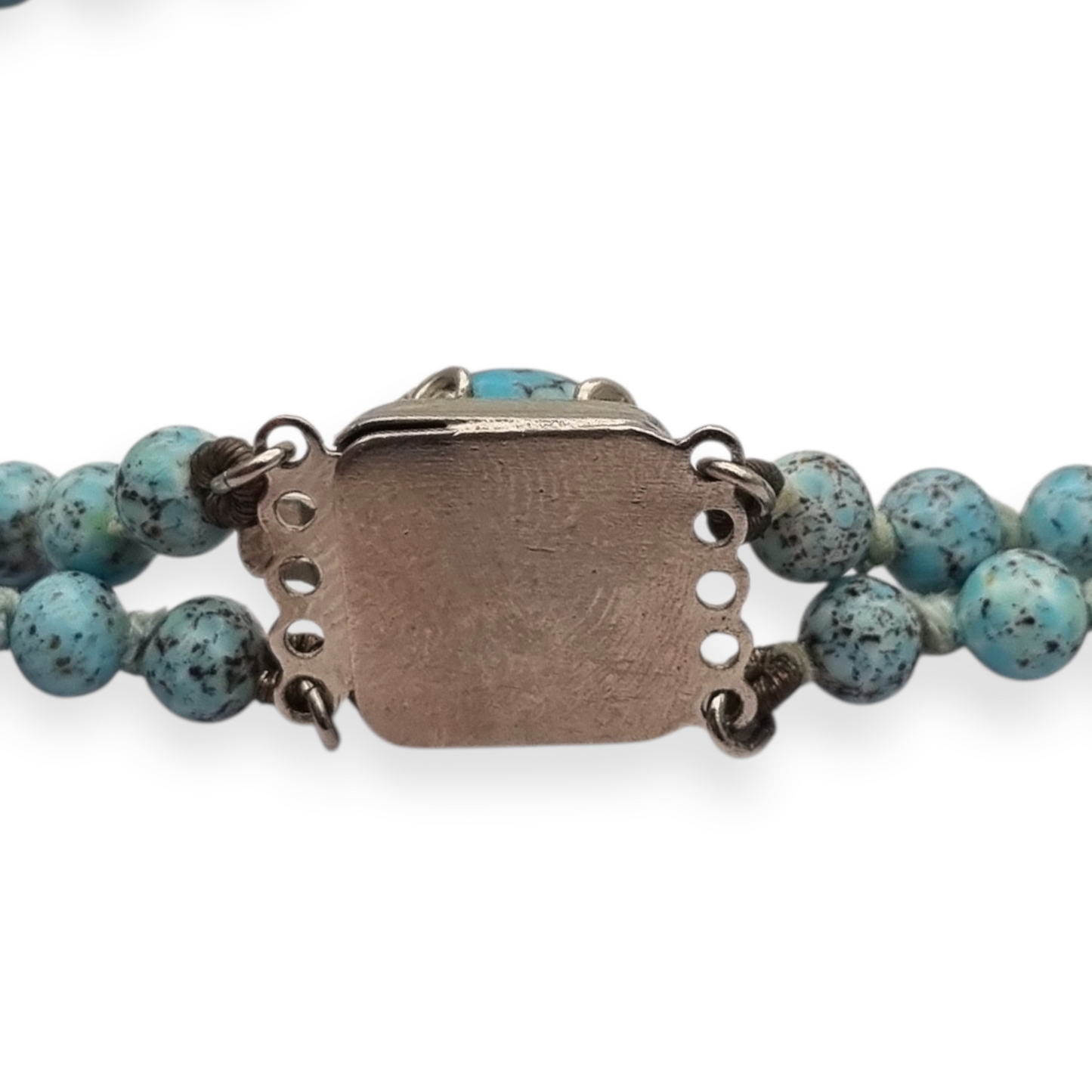 Vintage two-row turquoise blue ombré beaded necklace circa 1980