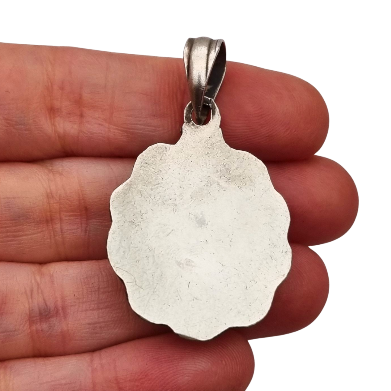 Boho ethnic pendant in 925 silver with colored stones circa 1970