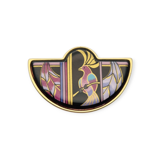 Vintage Michaela Frey Team Enamel Bird Brooch, Art Deco, circa 1970-1980