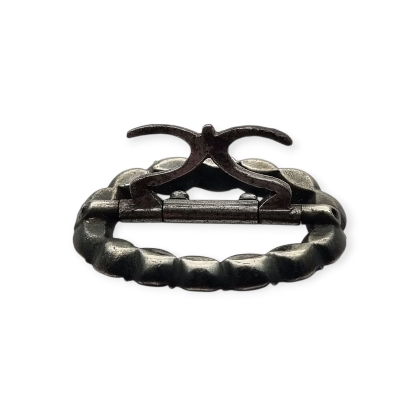 Victorian silver buckle with faceted colorless rhinestones, circa 1900