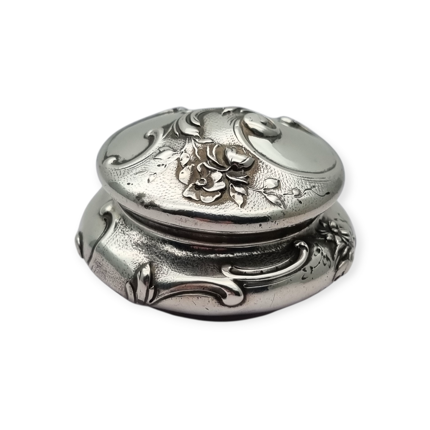 Caja pastillero Art Nouveau plata 950, Cardeilhac París, punzón Minerva 1, Circa 1890-1910