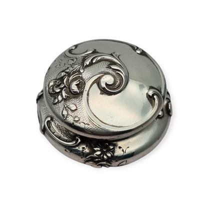 Caja pastillero Art Nouveau plata 950, Cardeilhac París, punzón Minerva 1, Circa 1890-1910