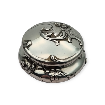 Caja pastillero Art Nouveau plata 950, Cardeilhac París, punzón Minerva 1, Circa 1890-1910