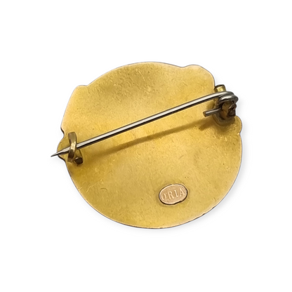 Broche Art Nouveau Oria firmado ABargas, oro lamimado Francia circa 1900