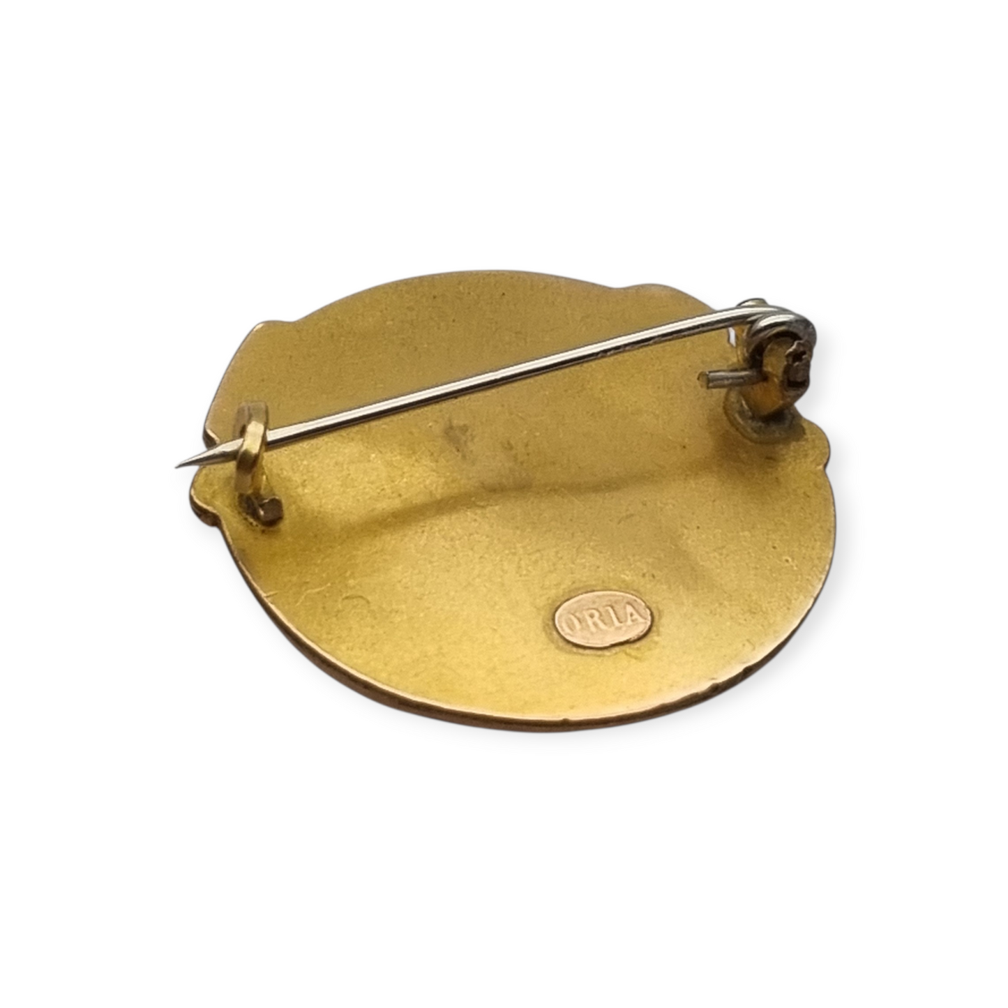 Broche Art Nouveau Oria firmado ABargas, oro lamimado Francia circa 1900