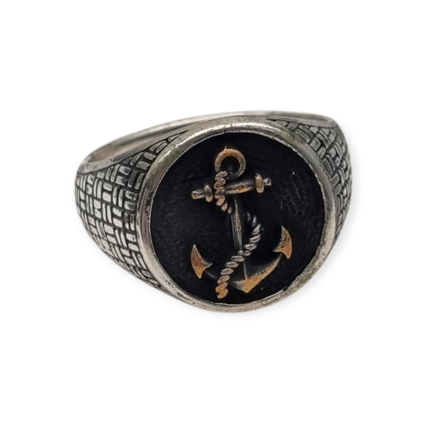 Vintage 925 Silver Ring with Mariner Anchor, circa 1990