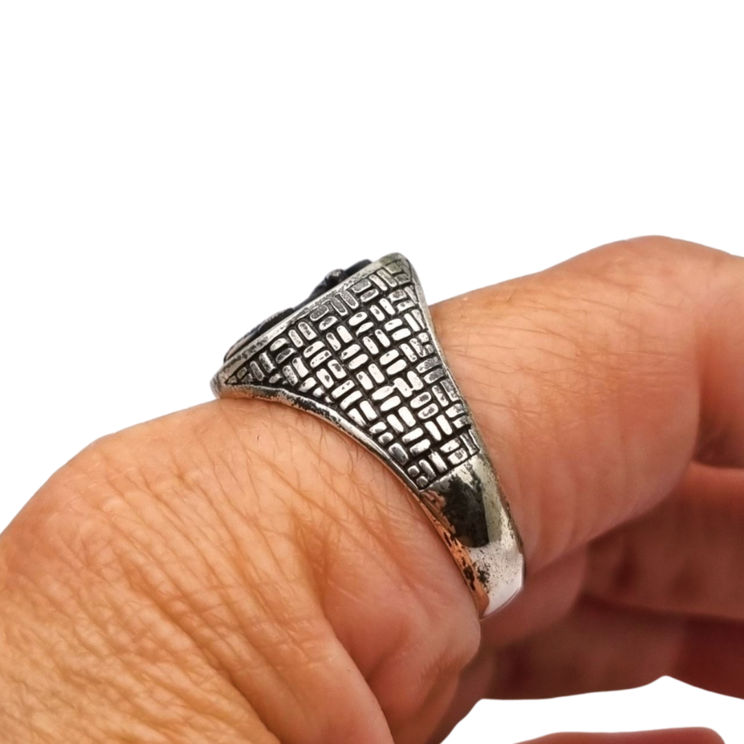 Vintage 925 Silver Ring with Mariner Anchor, circa 1990