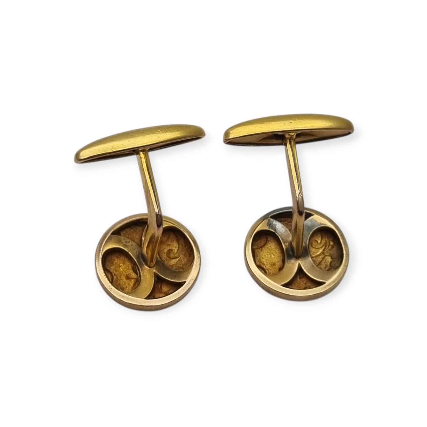 Art Nouveau FIX gold-plated cufflinks with floral engraving, circa 1920