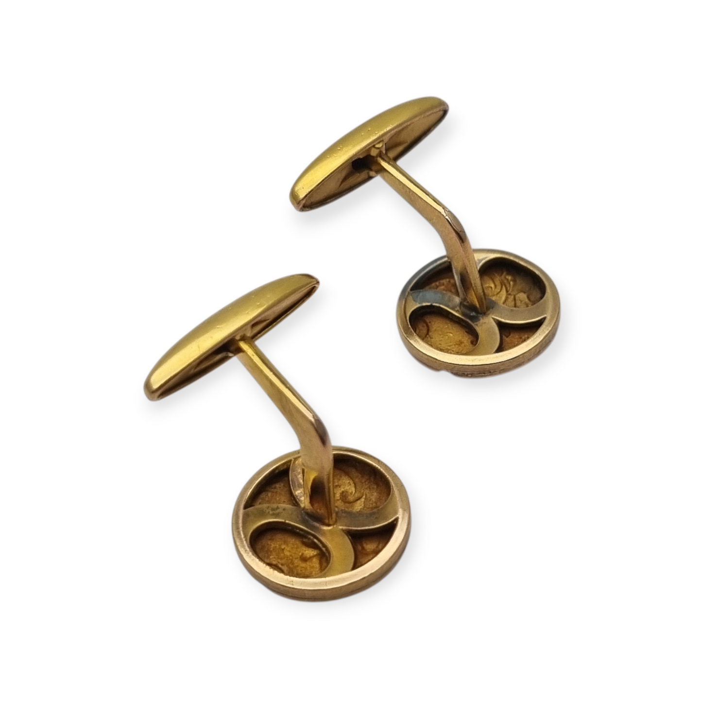 Art Nouveau FIX gold-plated cufflinks with floral engraving, circa 1920