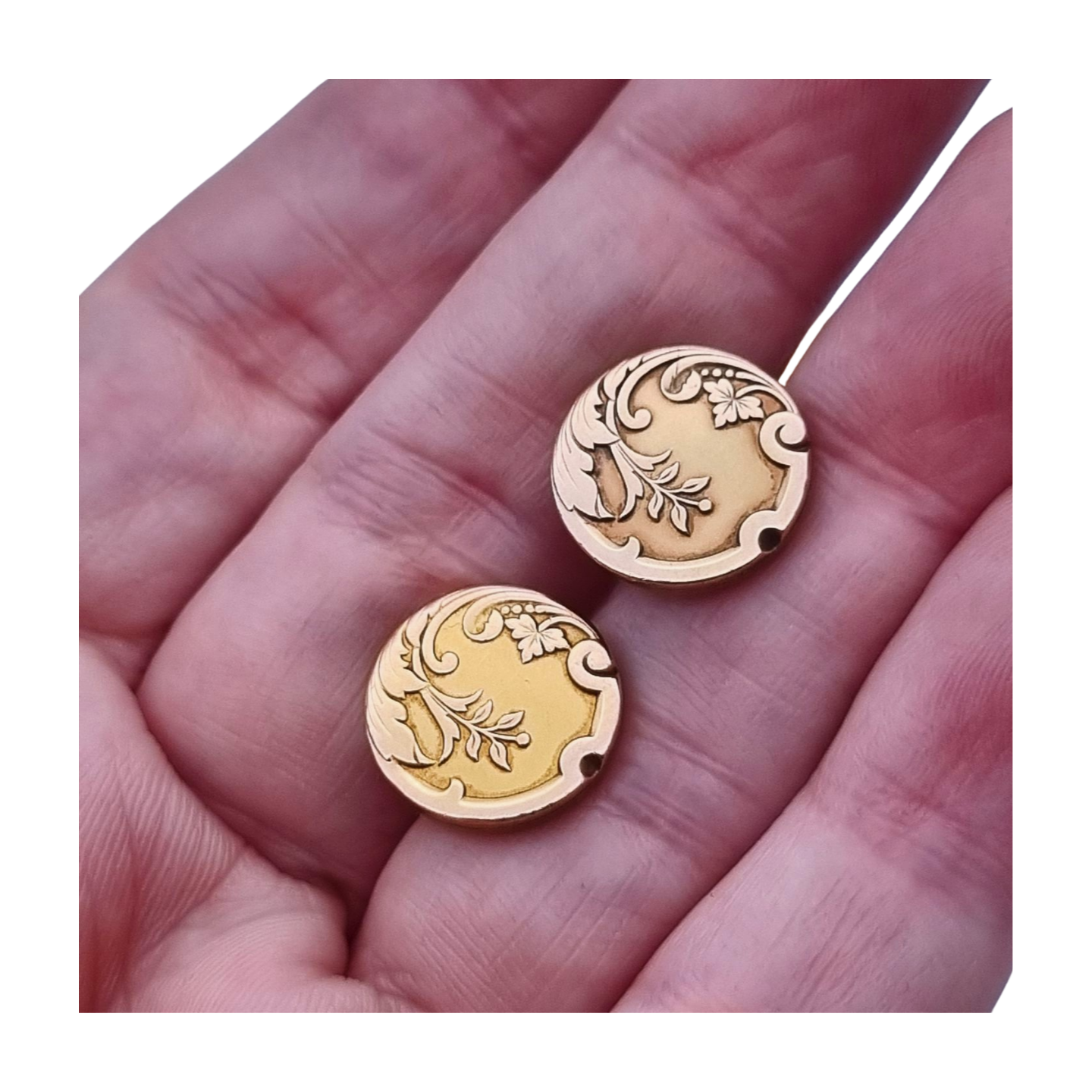 Art Nouveau FIX gold-plated cufflinks with floral engraving, circa 1920