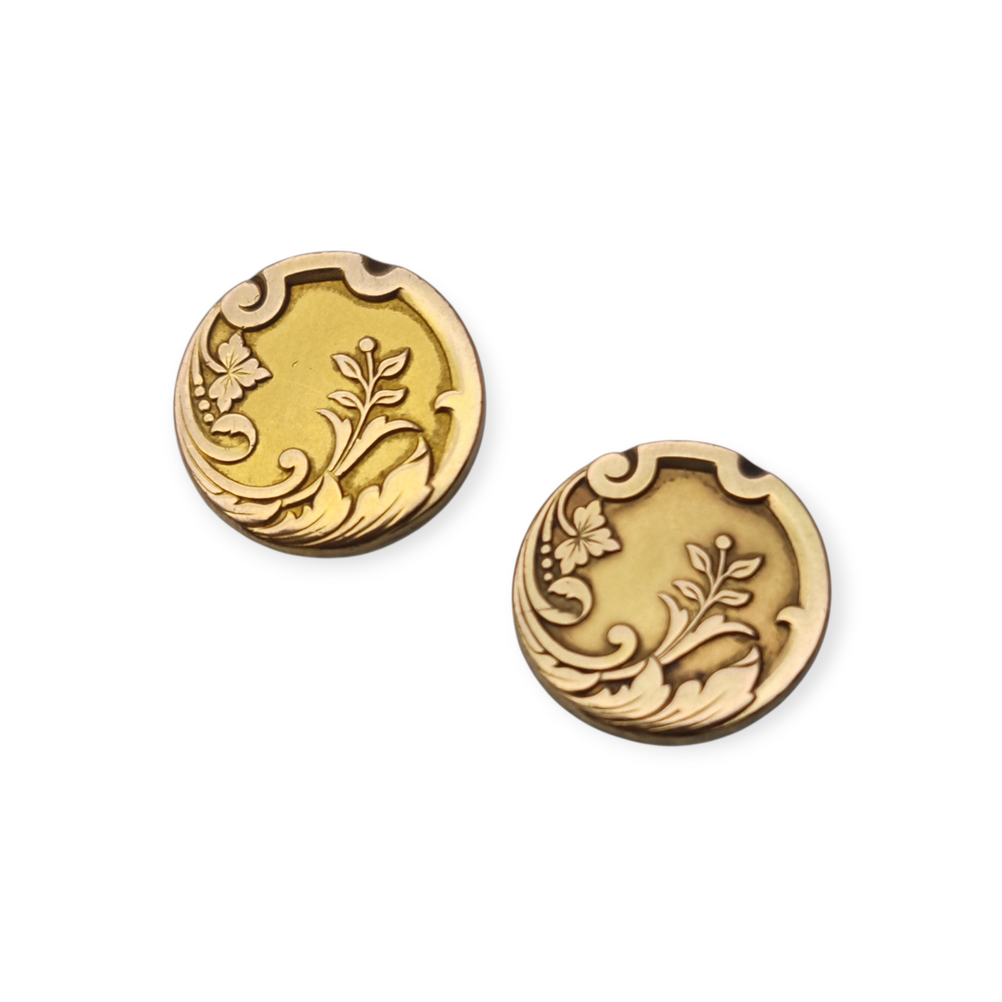 Art Nouveau FIX gold-plated cufflinks with floral engraving, circa 1920