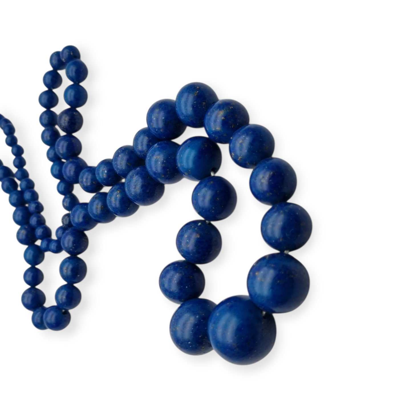 Vintage blue graduated bead lapis lazuli necklace