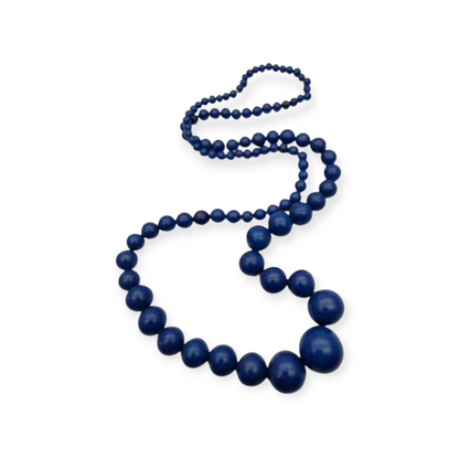 Vintage blue graduated bead lapis lazuli necklace