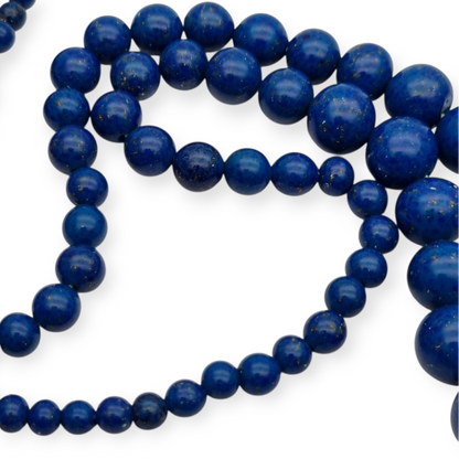 Vintage blue graduated bead lapis lazuli necklace