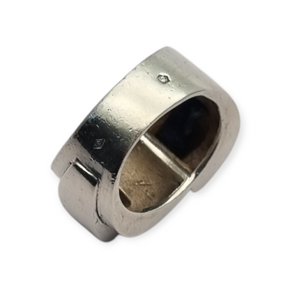 Anillo Art Déco francés en Plata 800 con ónix y cristal circa 1930