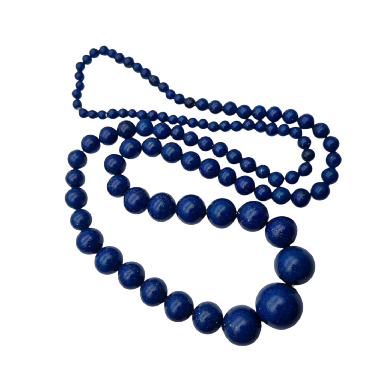 Vintage blue graduated bead lapis lazuli necklace
