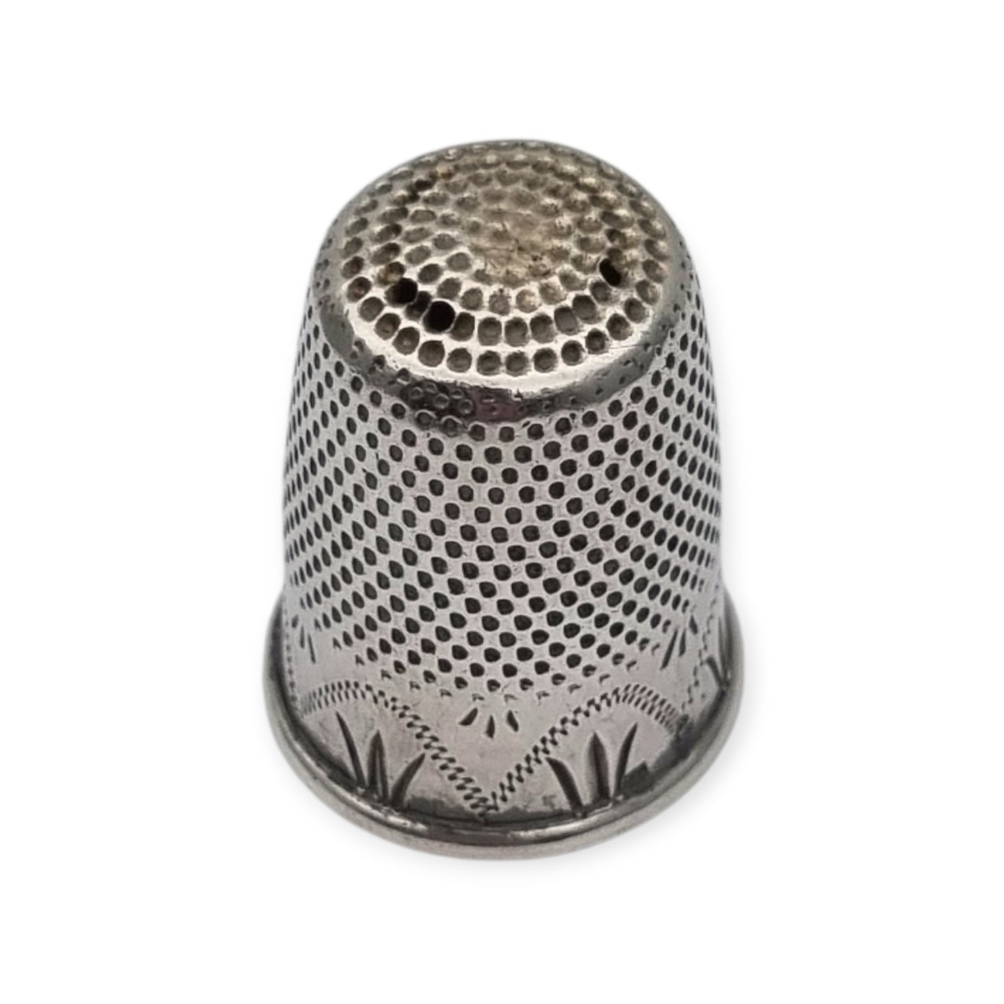 Antique sterling silver thimble with Virgin of Montserrat La Moreneta from the 50s-60s