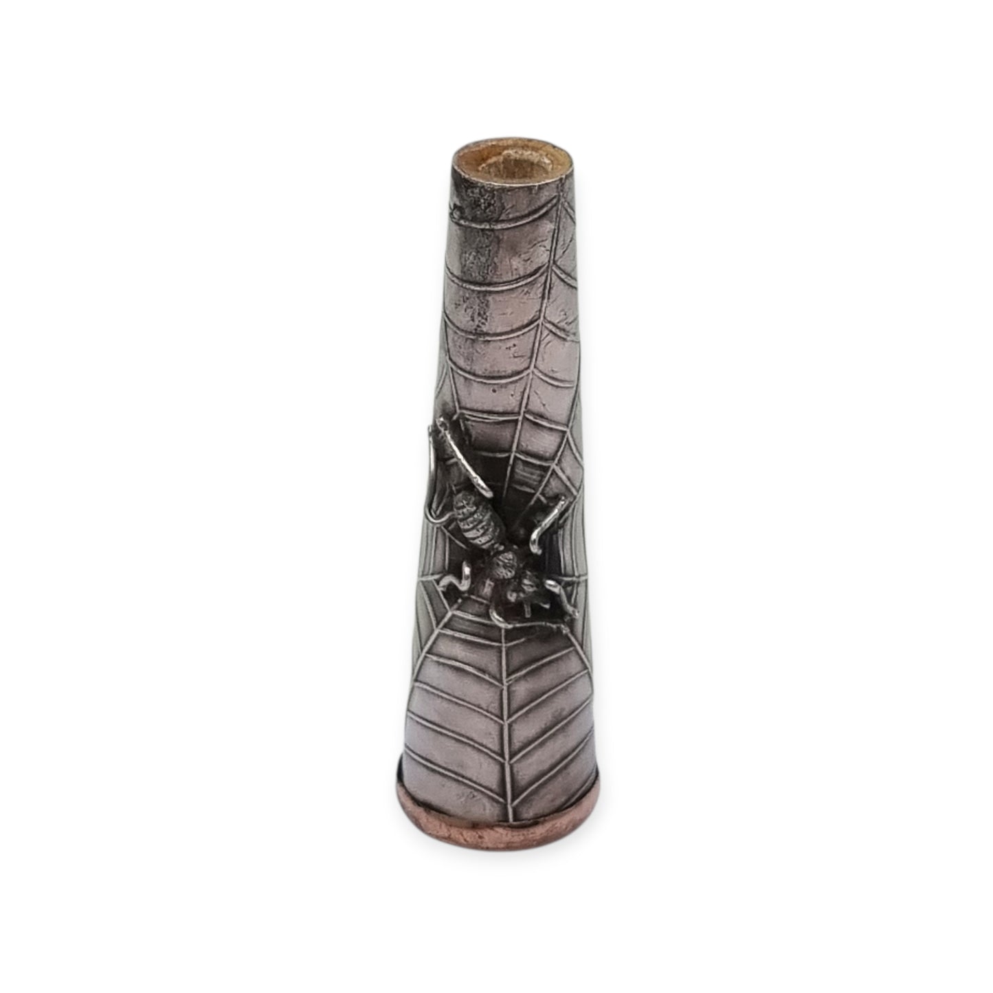 Antique Art Deco Vamp Silver Cigarette Holder with Spider and Bee, Femme Fatale 1920