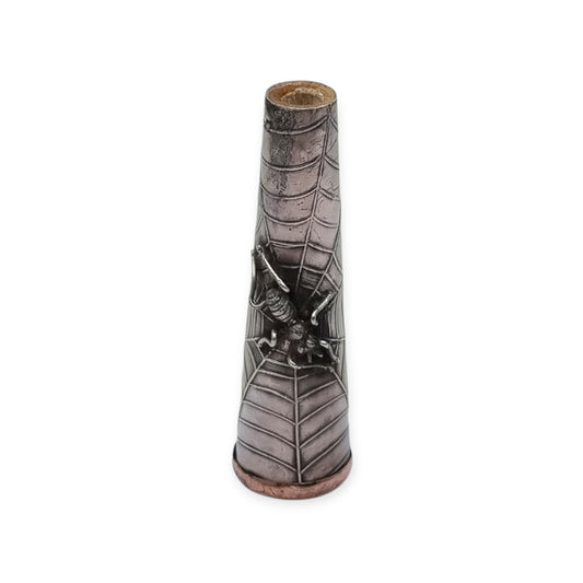 Boquilla antigua de plata Art Déco Vamp con araña y abeja, femme fatale 1920