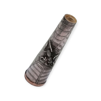 Antique Art Deco Vamp Silver Cigarette Holder with Spider and Bee, Femme Fatale 1920