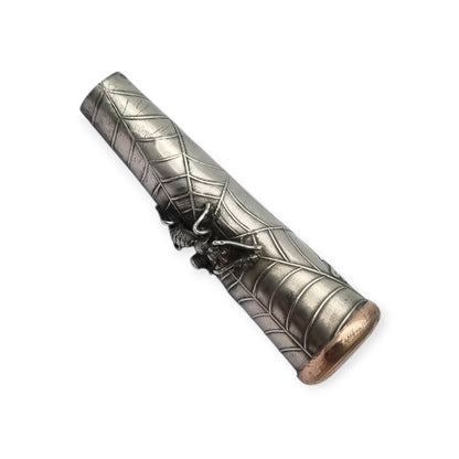 Antique Art Deco Vamp Silver Cigarette Holder with Spider and Bee, Femme Fatale 1920