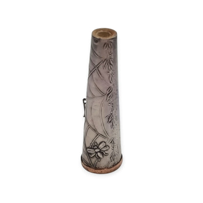 Antique Art Deco Vamp Silver Cigarette Holder with Spider and Bee, Femme Fatale 1920
