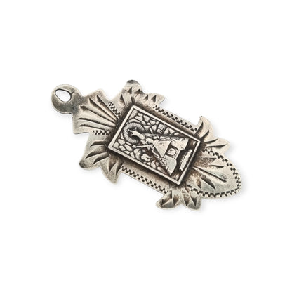 Medalla religiosa La Moreneta  N.S. Montserrat en plata, Cataluña, años 30-40