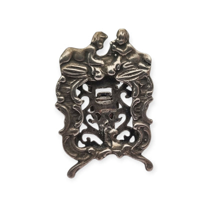 Antique Italian 800 silver children's photo frame, circa 1960, decorative babies