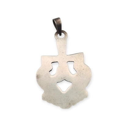 Sterling silver Cruz de los Ángeles pendant, Asturian religious design, circa 1980